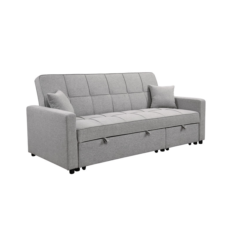 Canapé-lit surdimensionné de 83 po avec canapé-lit escamotable surdimensionné et dossier réglable, canapé convertible 3 places et canapé-lit convertible pour la maison, gris clair