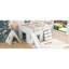 Lit mezzanine double pleine grandeur blanc avec glissière et trois tiroirs de rangement - Design moderne, matériaux, aucun sommier nécessaire, facile à installer