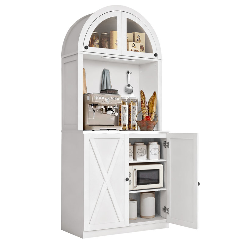 Armoire de rangement en bois 71 po, Blanc