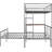 Metallic Silver Bunk Bed With Desk And - Twin Over Full, Comfortable For Bedroom Full Metal Quality Silver, Practical Solution-726374864