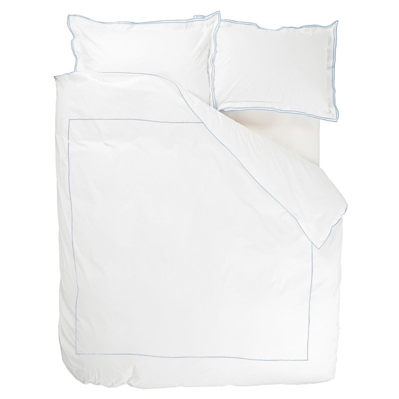 Astor Cotton Duvet Cover, Queen Duvet Cover, Charcoal/Dove