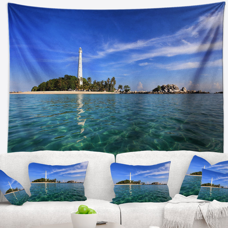Tapisserie en indonésie seascape lengkuas island, H 32 po x l 39 po