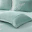 Ensemble d'édredon surdimensionné en jacquard de coton turquoise-119237137