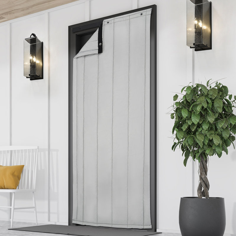 Rideau de porte à isolation thermique Jerimy, Gris, L 31,5 po x L 79 po