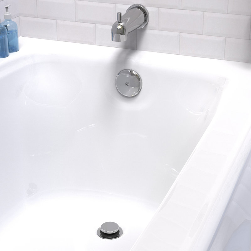 Drain Stopper Tub Drain With Overflow, Polished Chrome