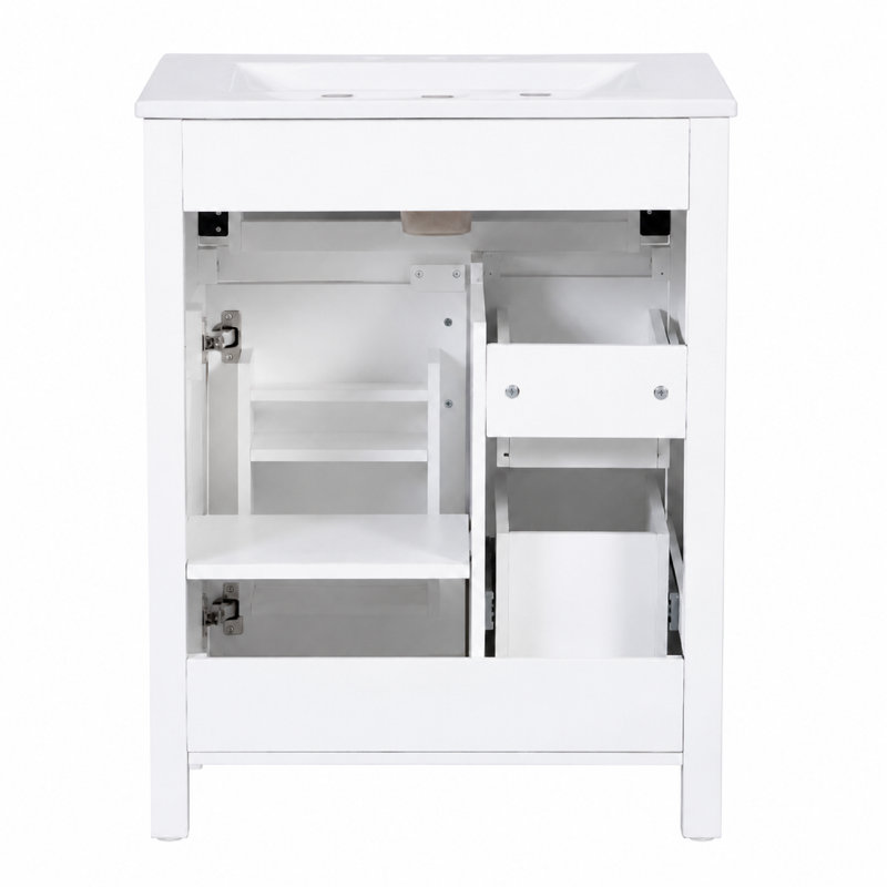 24 Inch Bathroom Vanity with Ceramic Sink