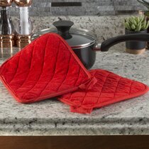 Zulay Kitchen Pot Holder - Quilted Terry Cloth Potholders 7x7 Inch
