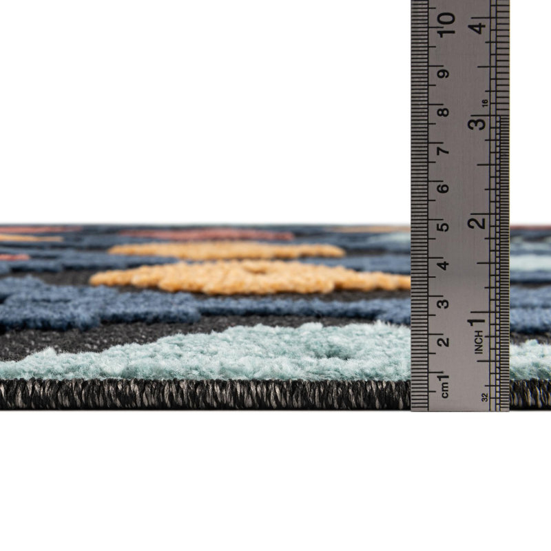 Haynie Indoor/Outdoor Rug Charcoal, Runner 2' x 8'