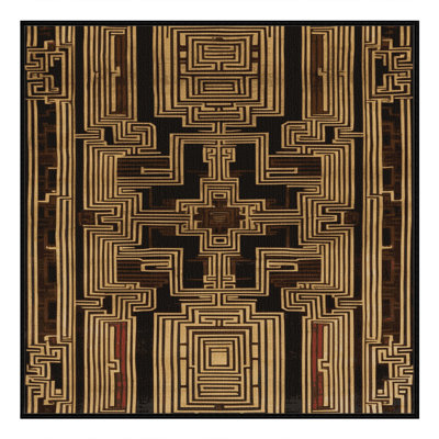 Machine Washable Art Deco Black Area Rug