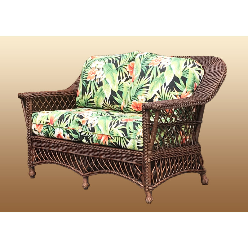 Rosado Upholstered 57'' Loveseat, Brownwash, Fern Natural Cotton Blend
