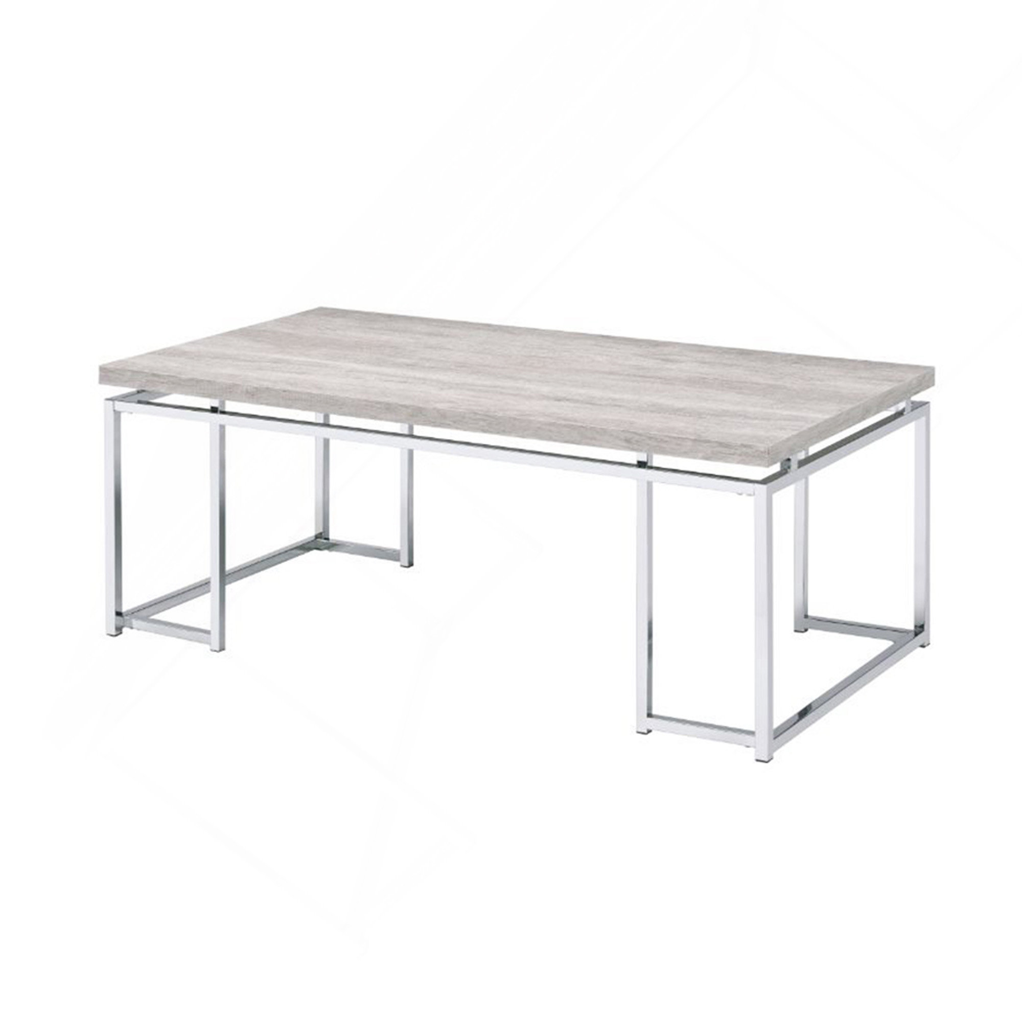 Wrought Studio™ Coffee Table Rectangular With Metal Sled Base Natural ...