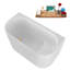 Baignoire autoportante en acrylique 47 ", plateau en bambou, drain Streamline-103682465