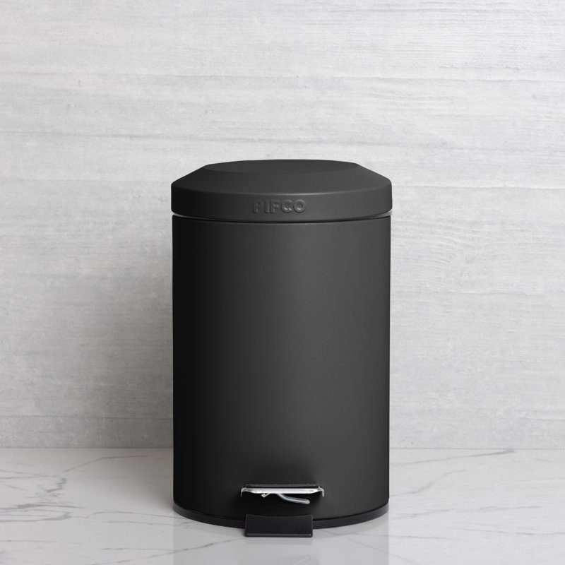 Steel Step On Waste Bin, Black