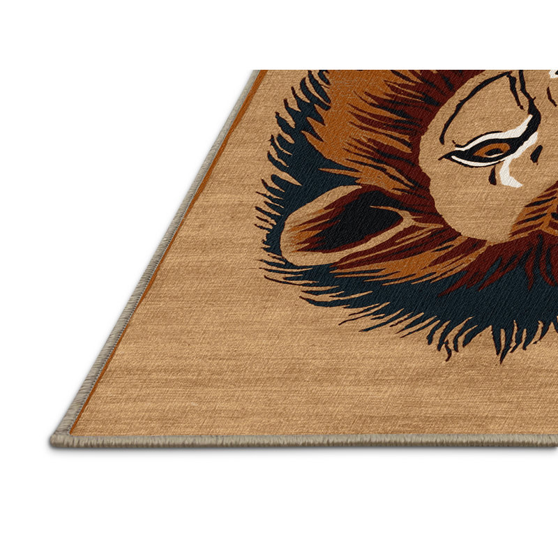  Tapis lavable à gros chats lion Masai, Rectangulaire 3 pi x 5 pi