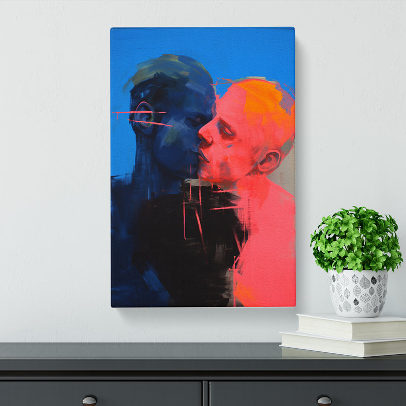 Two Men In Love Gestural No.3 - No Frame Print, 50cm H x 35cm W x 3cm D