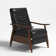 Irie Mid-Century Modern Genuine Leather Recliner With Solid Wood Frame
