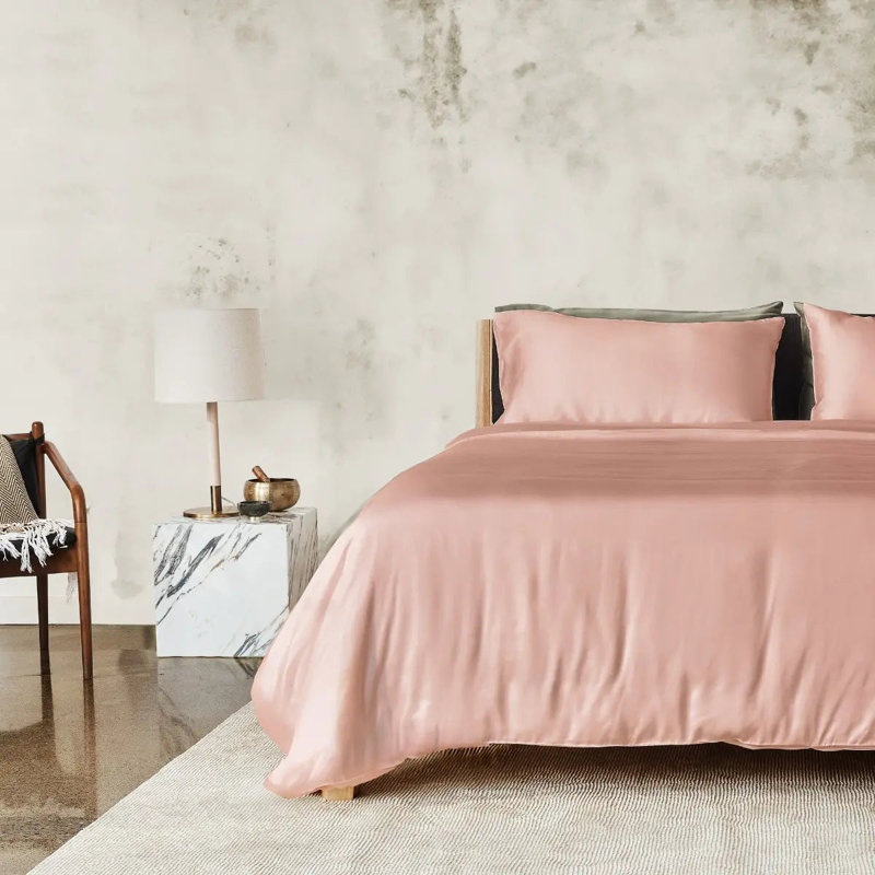 Housse de couette Luxe CleanBamboo® Satin +, Rose, Grand lit