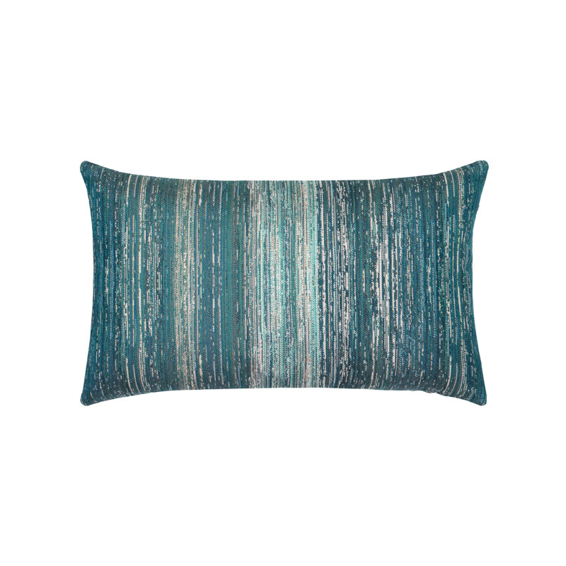 Textured Sunbrella® Lumbar Rectangular Outdoor Throw Pillow Cover & Insert, Lagoon