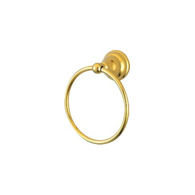Royale Wall Mounted Atlanta Towel Ring, Polished Brass