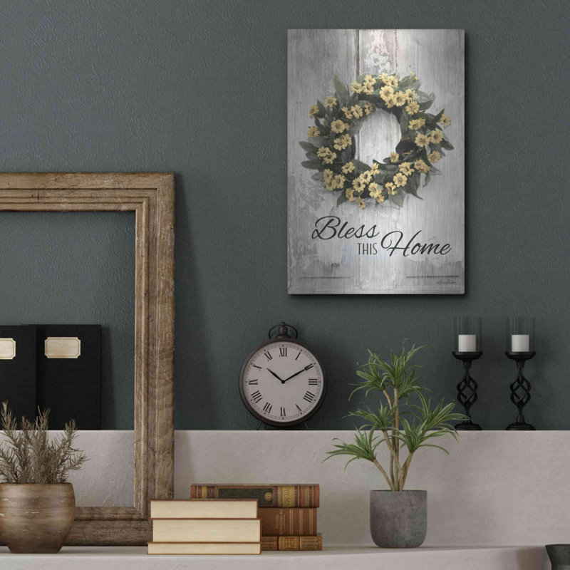 «Bless this home» par Lori Deiter, art mural en métal, 12 po x 16 po, H 16 po x l 12 po