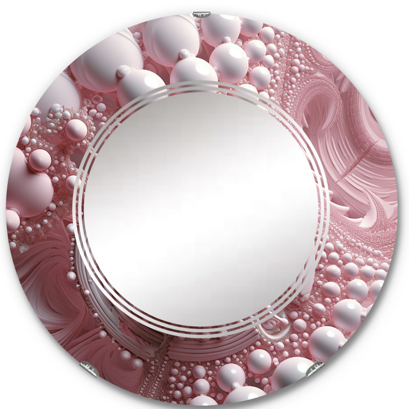 Ovale - Miroir mural moderne rond, 24 po x 24 po