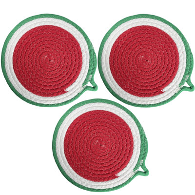 Polyester Round 3 Piece Trivet Set