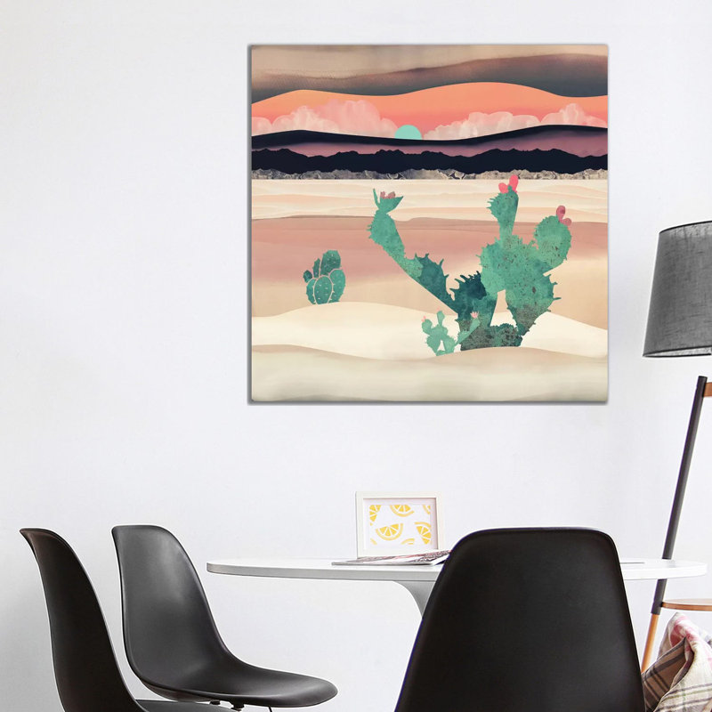 Désert du désert - impression d'art graphique, H 37 po x l 37 po x P 1,5 po, Pas de tapis, Toile tendue