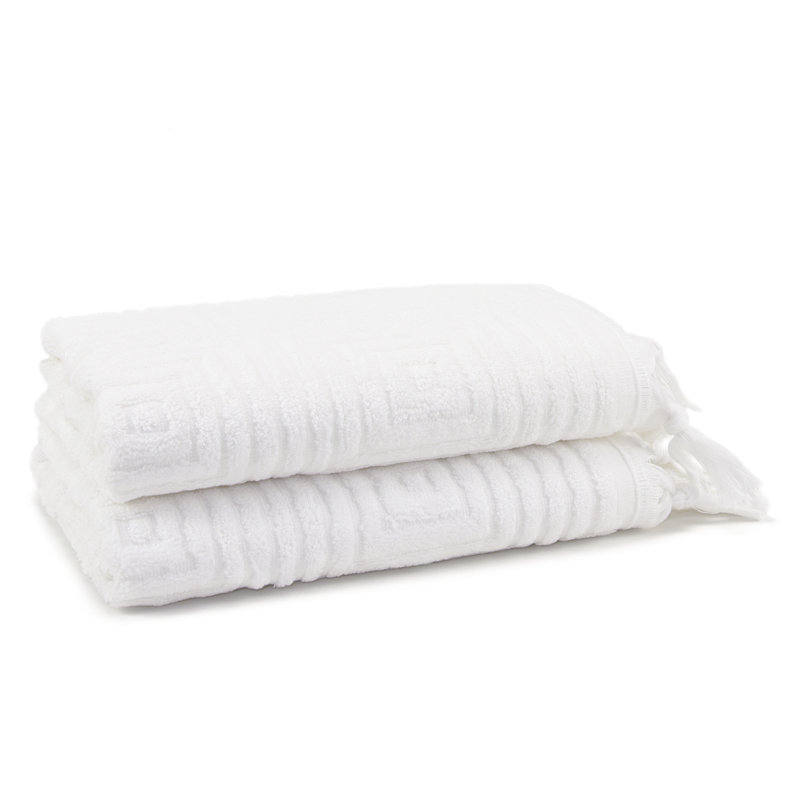 Débarbouillette en rayonne de bambou Troya Turkish, Blanc