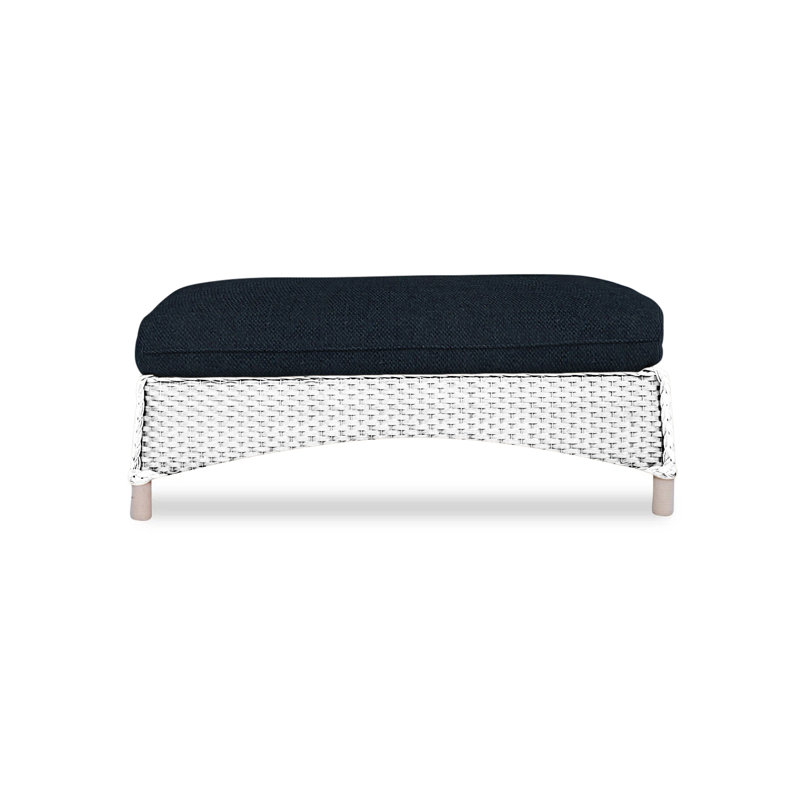 Mandalay Outdoor Ottoman, Sandberg Navy, White
