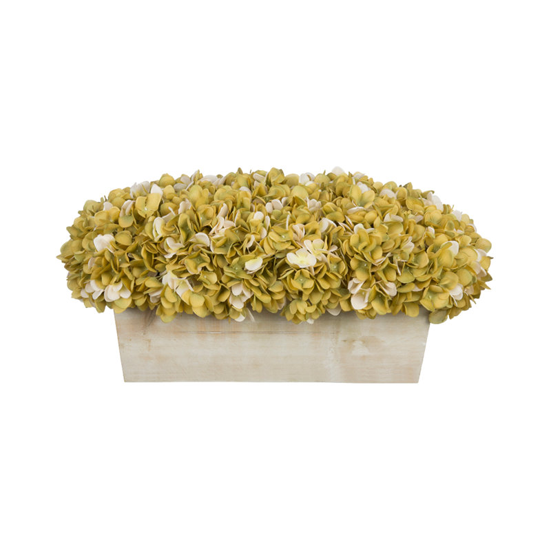 Arrangement d'hortensia en pot synthétique, Sauge, Beige