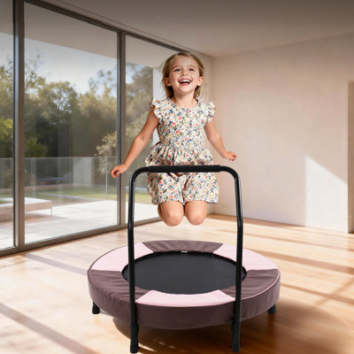 Trampoline de chambre de bébé pour enfants, 1 an et plus, mini rebondisseur pliable d'intérieur avec poignée, stable et silencieux, jouets de trampoline pour tout-petits, pour garçons et filles, trampoline Bay Bungee