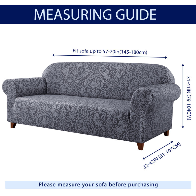 Box Cushion Loveseat Slipcover, Grayish Blue