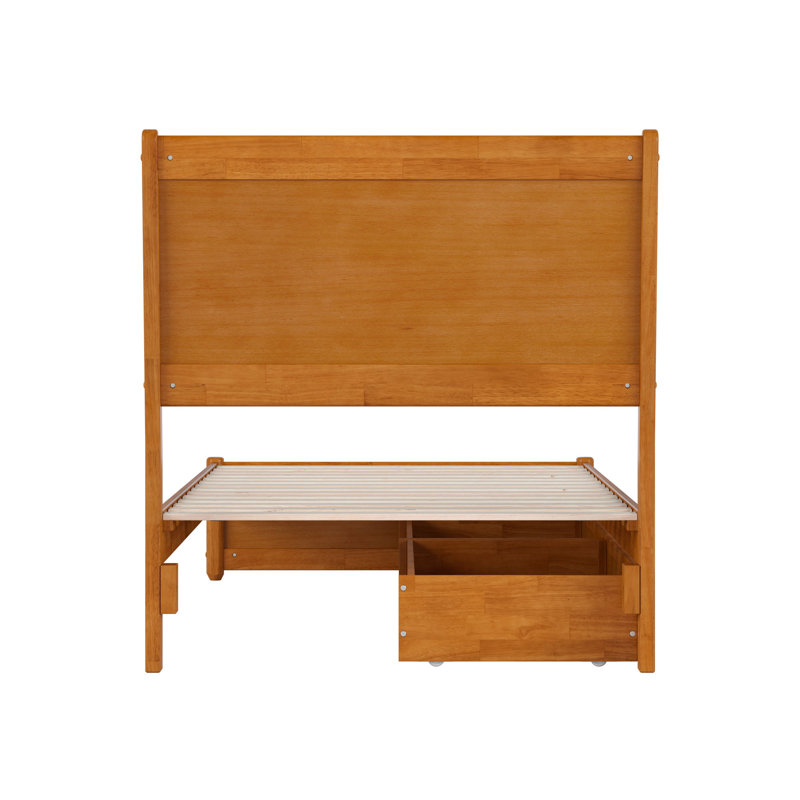Lit-bateau avec rangement Avdesh, Caramel clair, Simple