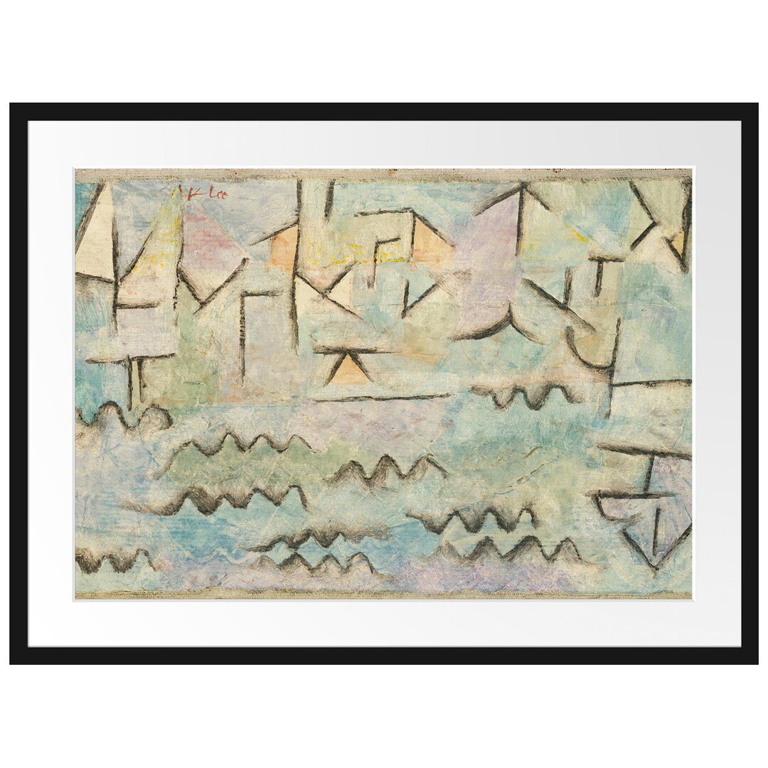 Paul Klee - Der Rhein Bei Duisburg - Im Bilderrahmen Mit Galerie-Passepartout