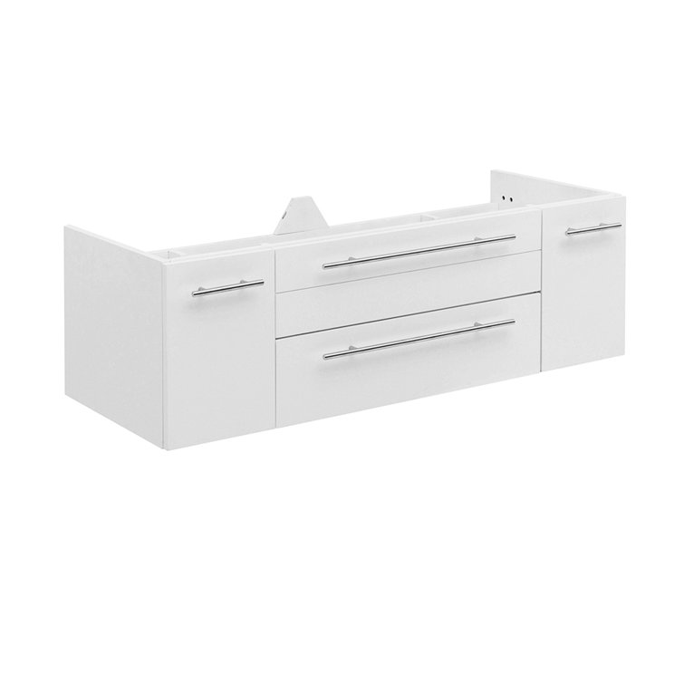 Fresca Lucera 48" Wall Mount Double Undermount Sinks Bathroom Vanity Base Only (Top & Sink Not Included)