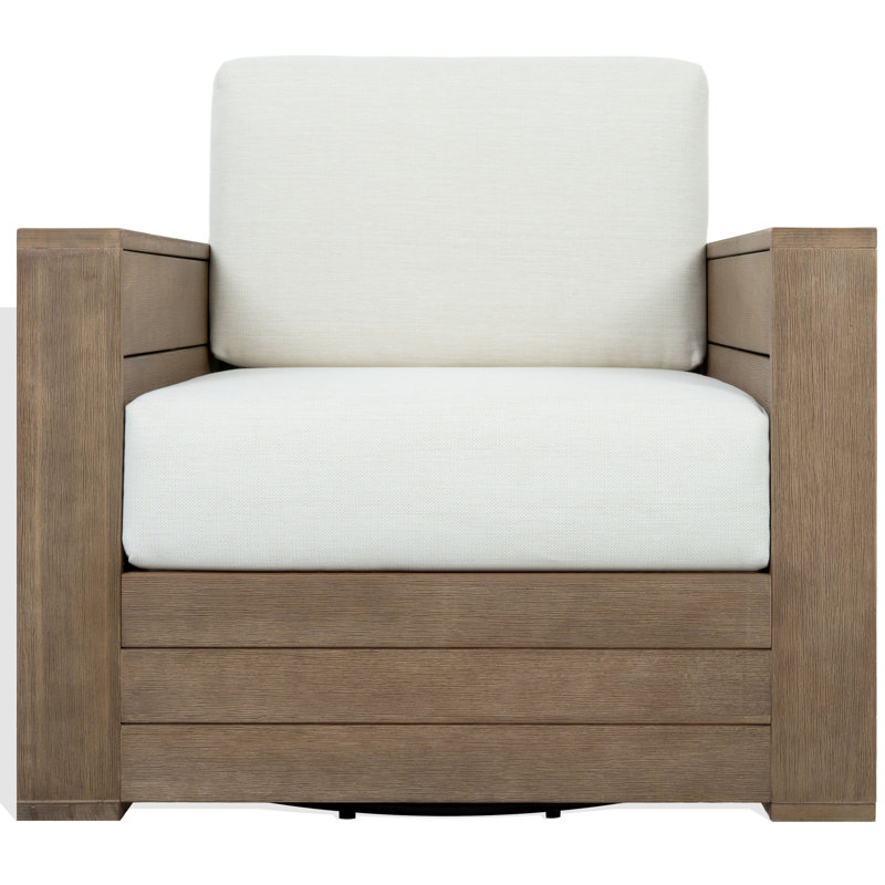 Fauteuil pivotant en eucalyptus de Santiago