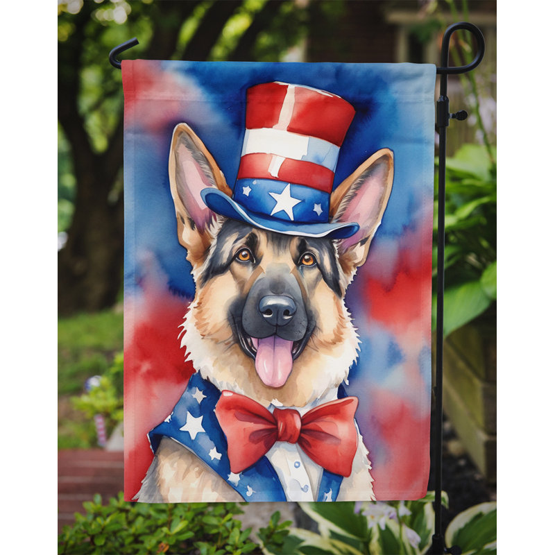 Drapeau patriotique du jardin américain, Brown German Shepherd