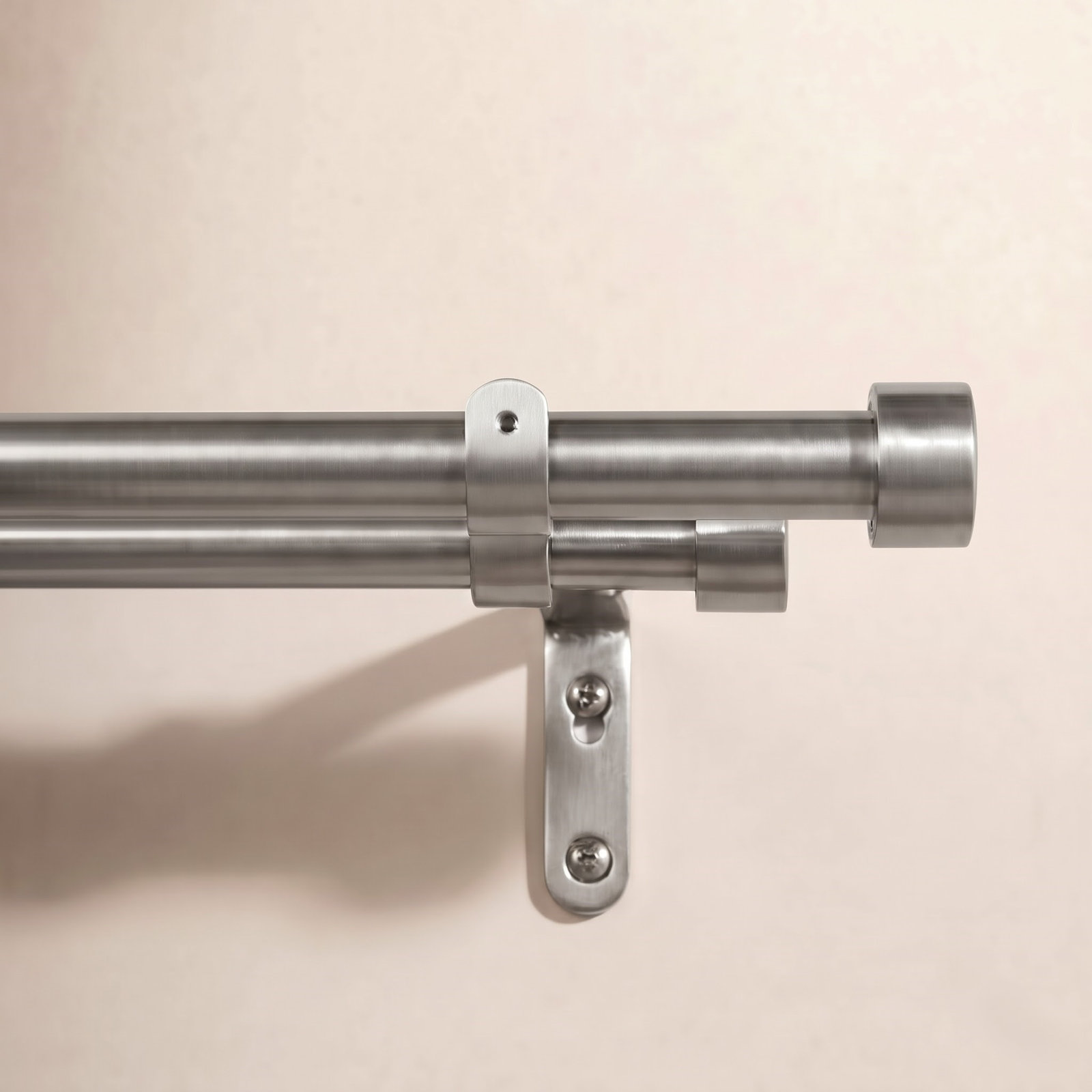 Cappa Adjustable Double Curtain Rod, 66" H x 120" W, Burnished Black