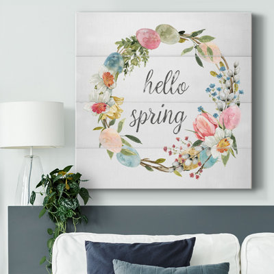 «Farmhouse Easter Egg Wreath», reproduction sur toile