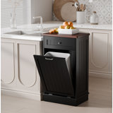 Havant Tilt Out Trash Cabinet 10 Gallon Wooden Free Standing (Not include trash can)