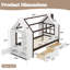 Lit plateforme simple avec tiroirs, lit maison en bois massif avec tablettes, conception enfantine-744162918