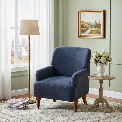 Upholstered Armchair with Footstool