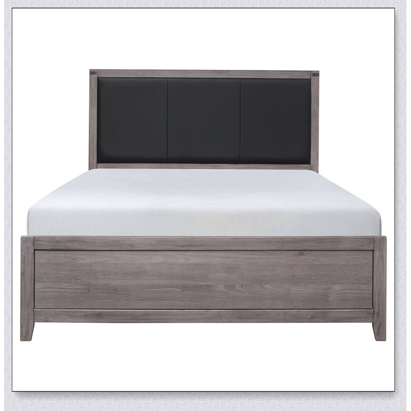 Tête de lit tapissier en similicuir brun, Double