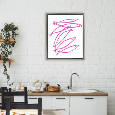 Minimalist Pink Fish Floating Frame, design by Lil' Rue