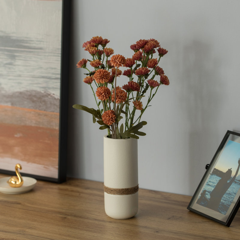 Vase de table en céramique Bequette, Blanc, H 8 po x l 3 po x P 3 po