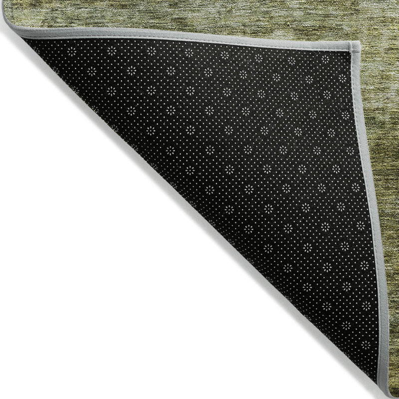 Tapis extérieur lavable rayé vert olive et brun 3 pi x 5 pi