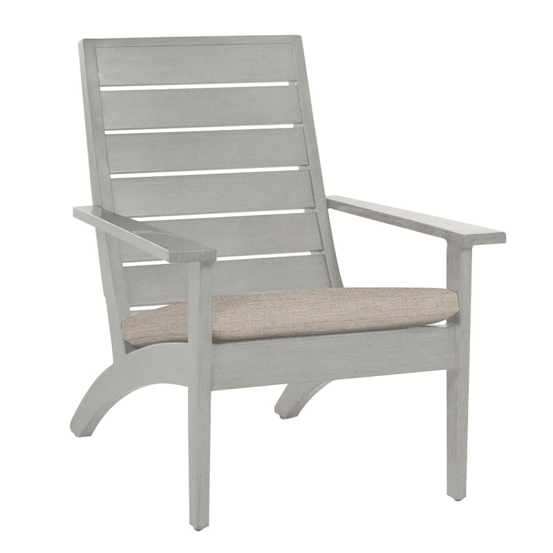 Kennebunkport Aluminum Adirondack Chair - Oyster, Oyster, Dove Sunbrella® Linen, No Welt
