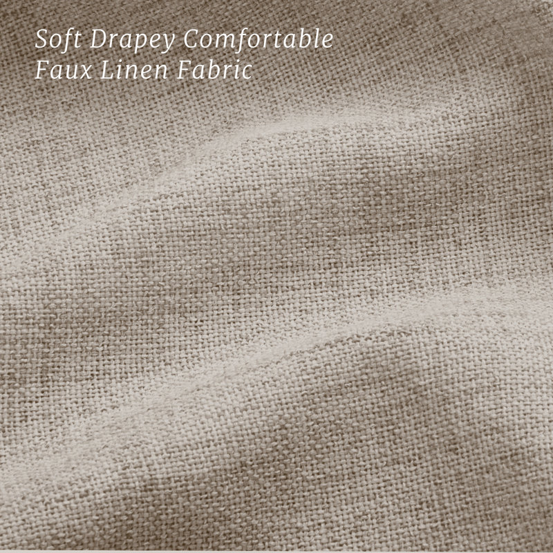 100% Blackout Curtains Linen Textured Solid Thermal Insulated Curtains & Drapes For Living Room Bedroom (50" Wide, Set Of 2)