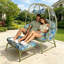 Chaises longues spacieuses pour le patio, fauteuil en rotin moderne en acier, jardin