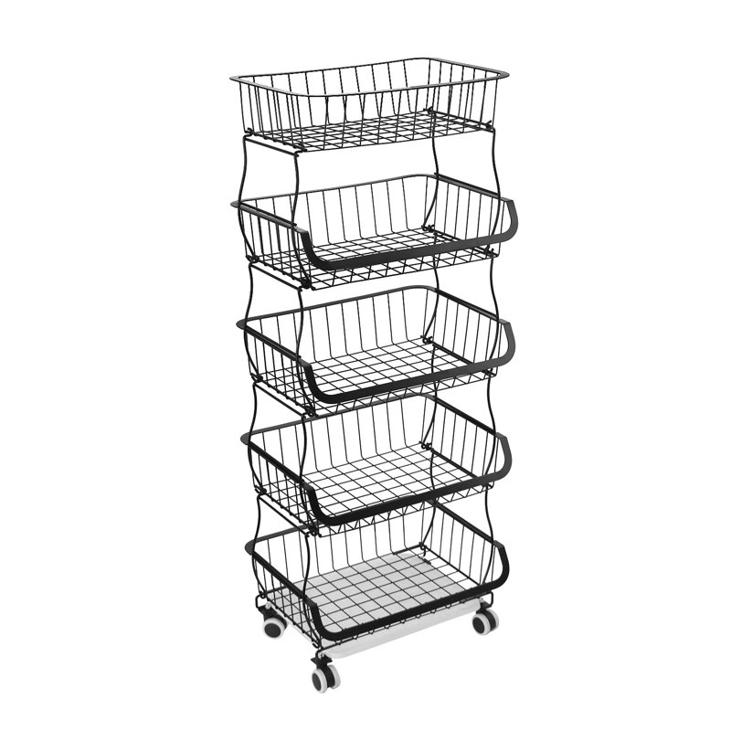 Chariot de rangement à 6 niveaux, H 44 po x l 16 po x P 11,4 po